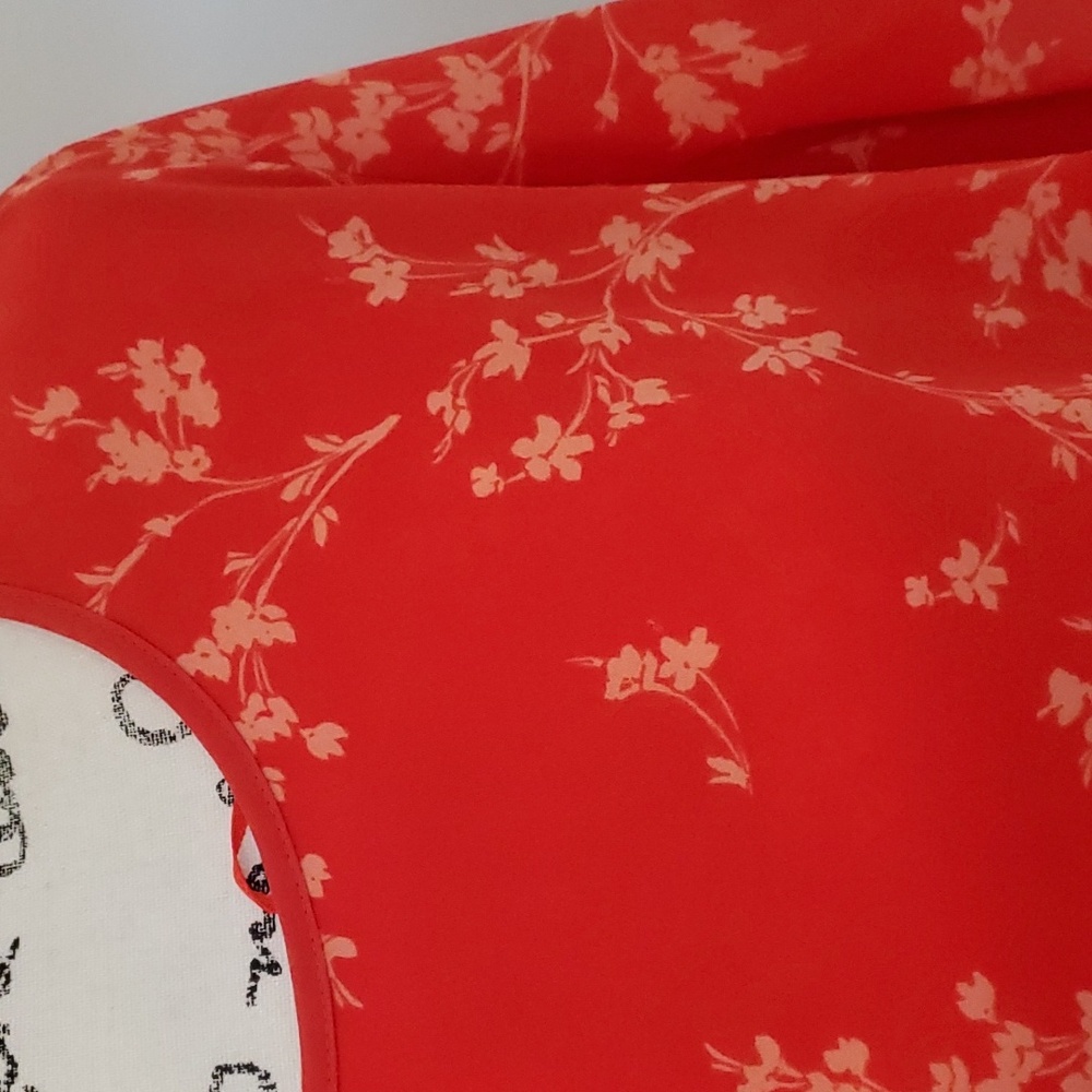 Vince Camuto orange floral blouse - Picture 4 of 8